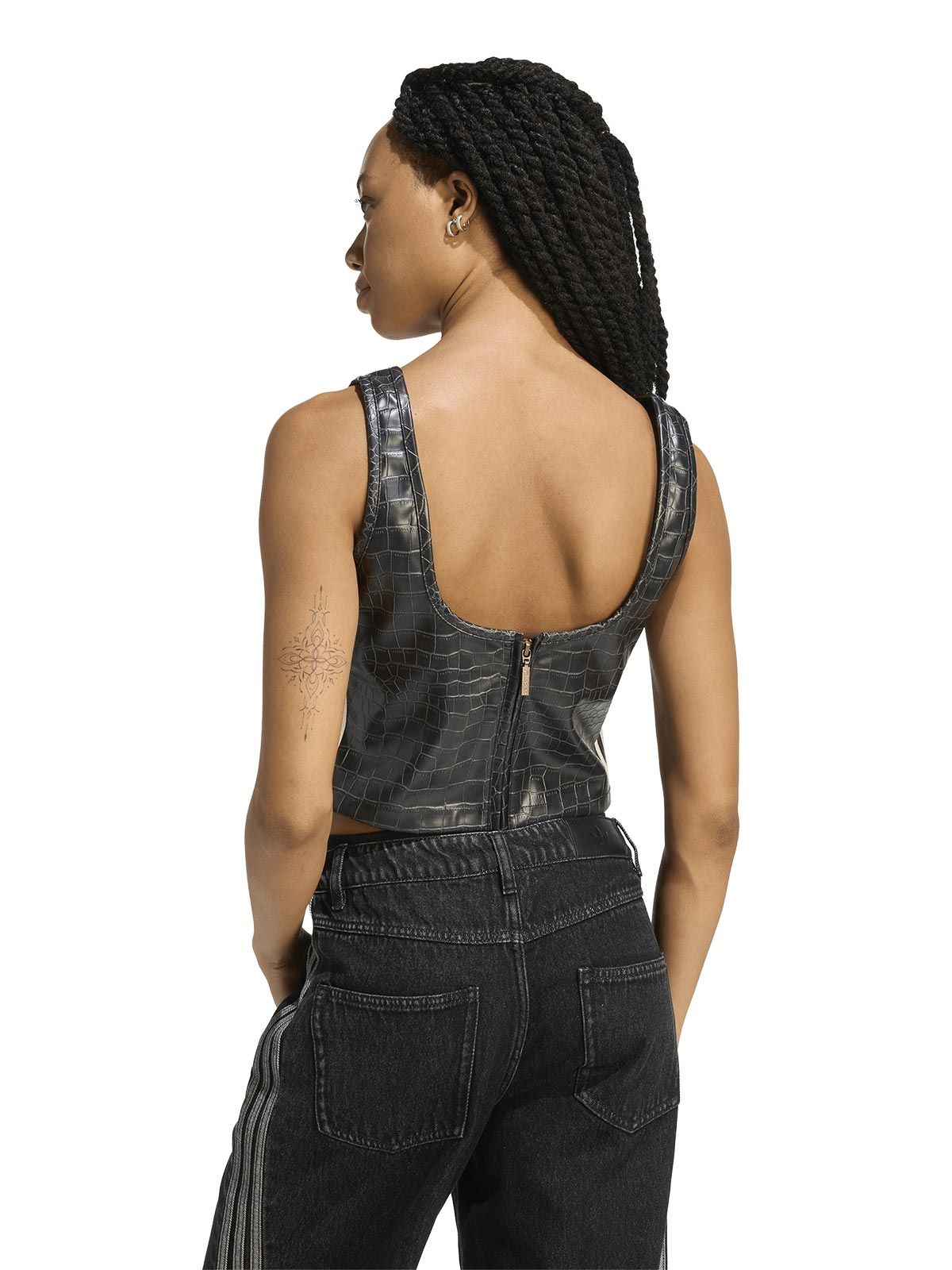 black adidas faux leather corset | Quaranta Boutique Adidas originals